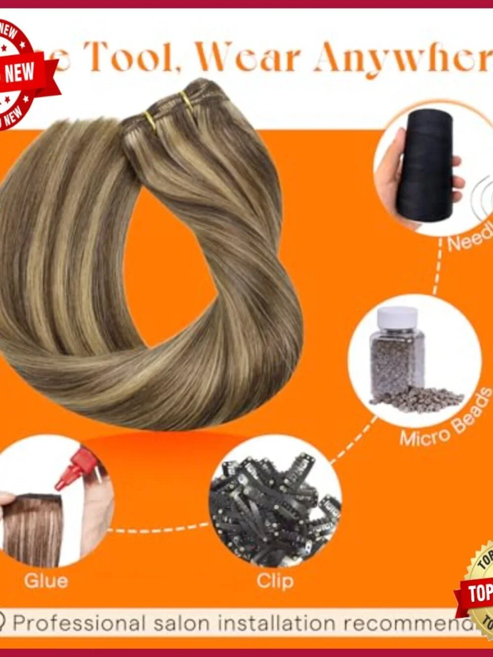 22 Inch Human Hair Extensions Double Weft 100G Sew In Full Head